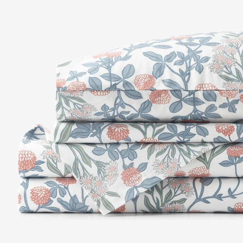 Holiday Print Classic Ultra-Cozy Cotton Velvet Flannel Bed Sheet Set