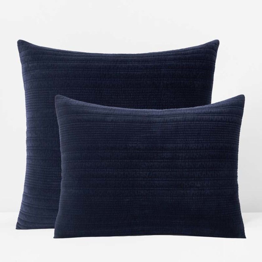 Line Stitch Velvet Quilted Sham
