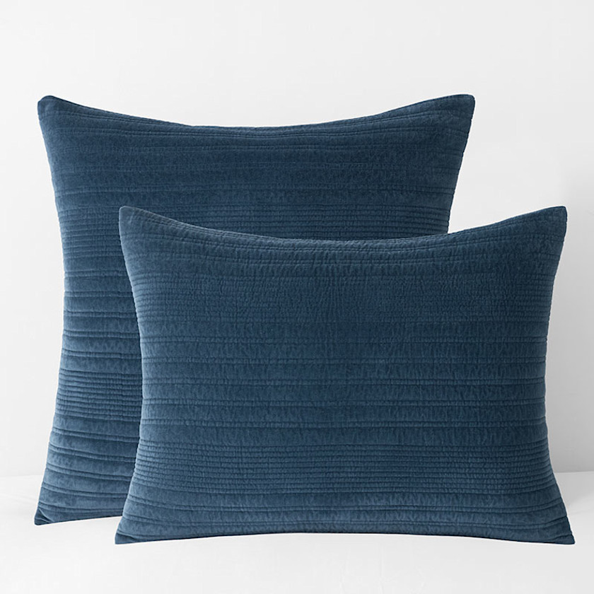 Line Stitch Velvet Quilted Sham