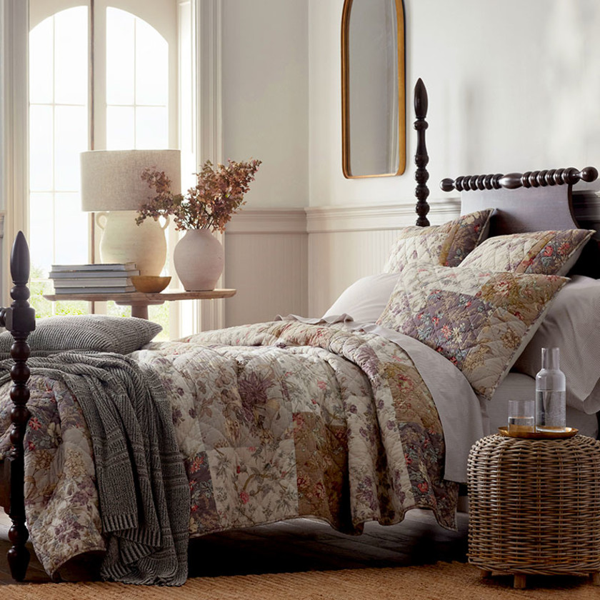 Flora Patchwork Quilted Sham - Multi, Standard,Multi