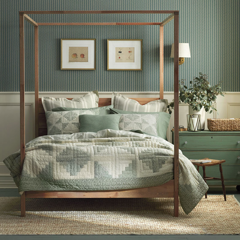 Leighton Patchwork Quilted Sham - Green, Euro,Green