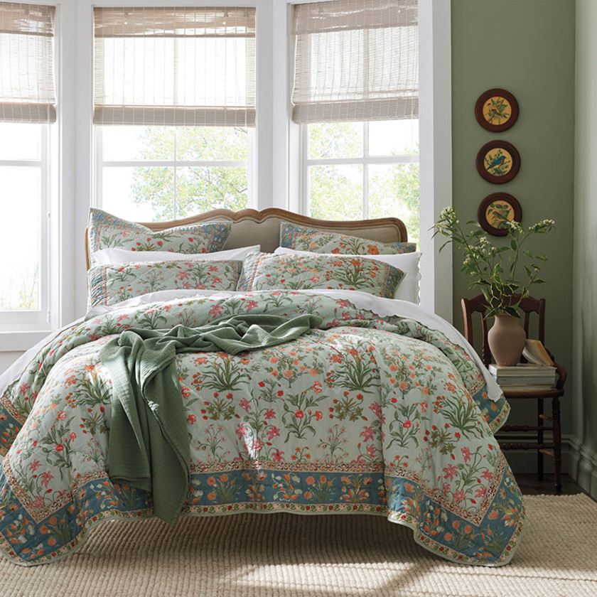 Myesha Quilted Sham - Green Multi, Standard,Green Multi