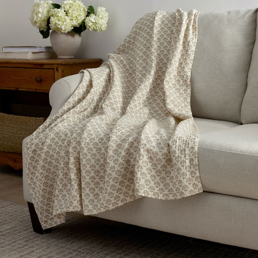 Butta Gauze Throw - Floral,Floral