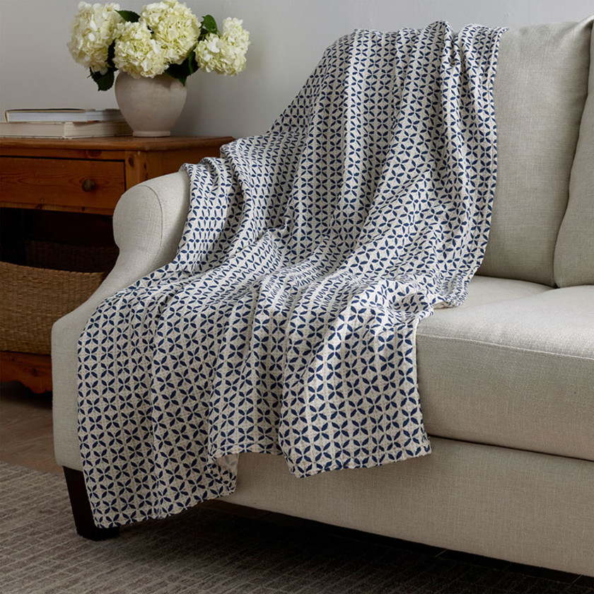 Butta Gauze Throw - Geo Tiles,Geo Tiles