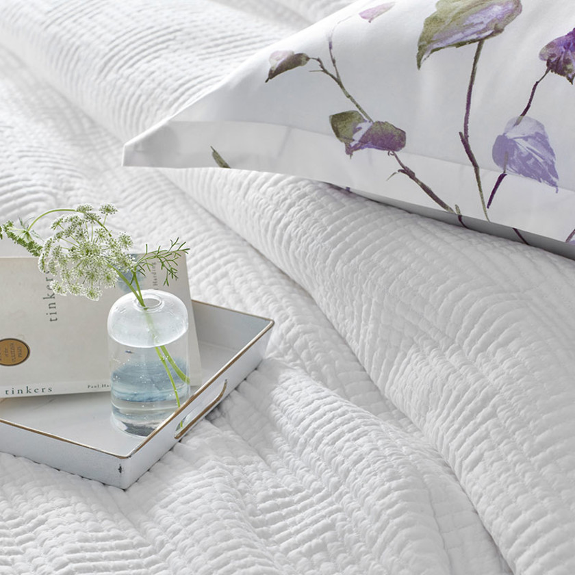 Premium Smooth Cotton Sateen Solid Quilted Sham - White, Standard,White