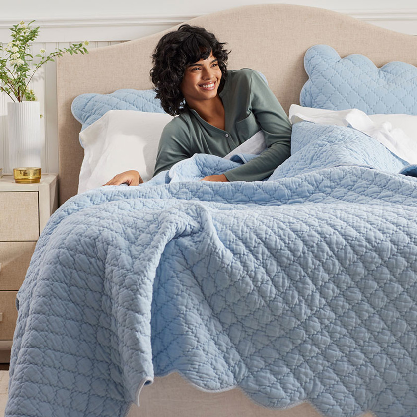 Scallop Quilt - Blue Sea, Twin/Twin XL,Blue Sea
