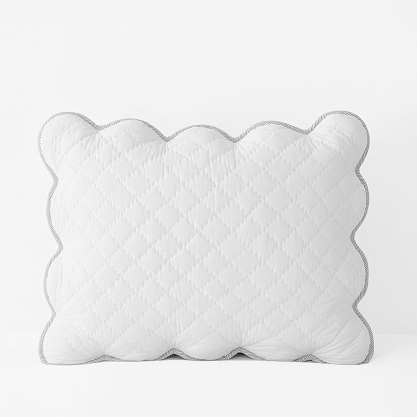 Scallop Quilted Sham - White, Standard