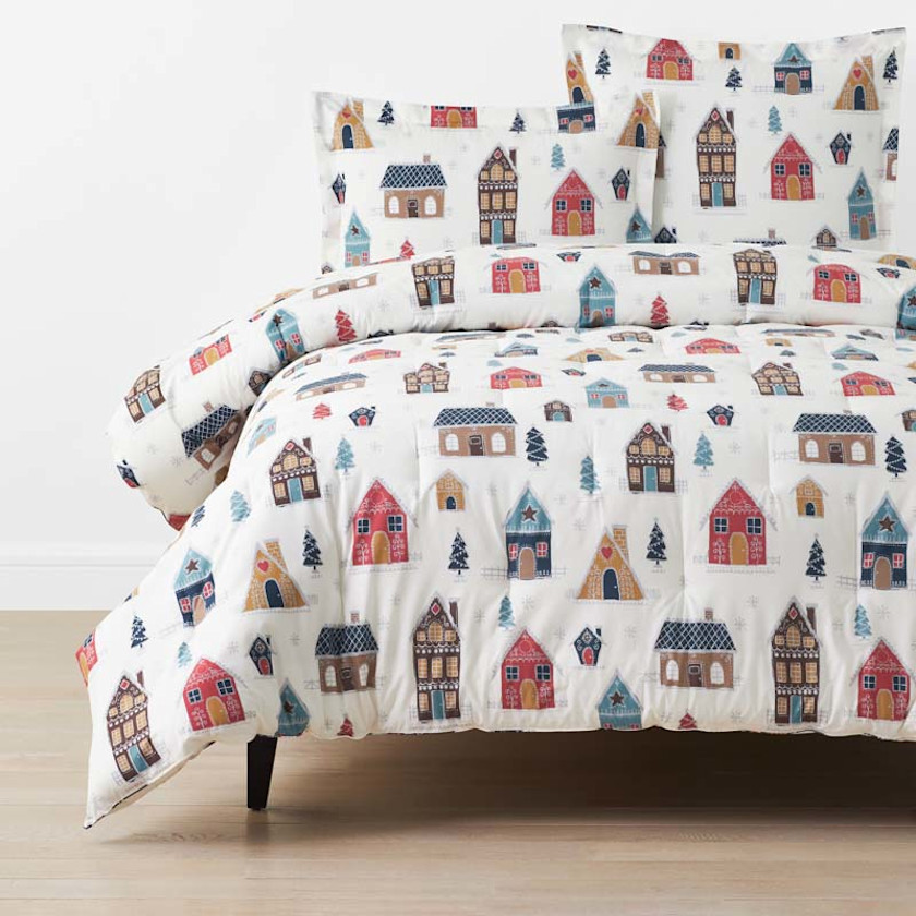 Holiday Print Classic Cool Cotton Percale Comforter