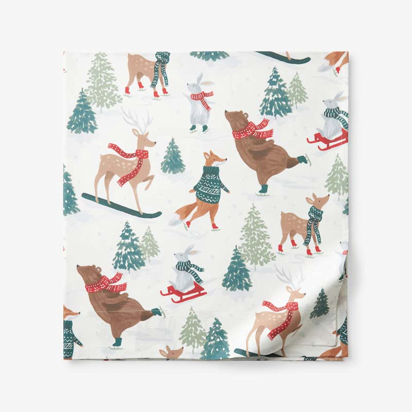 Holiday Print Classic Cool Cotton Percale Flat Bed Sheet