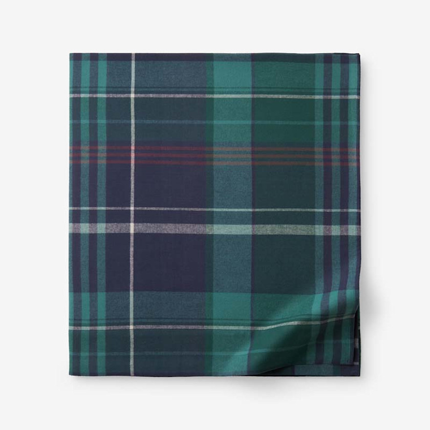 Classic Plaid Ultra-Cozy Cotton Velvet Flannel Flat Bed Sheet