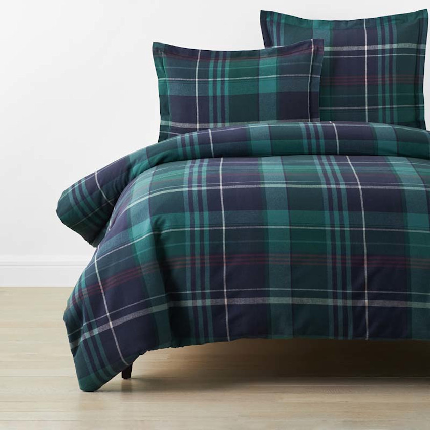 Classic Plaid Ultra-Cozy Cotton Velvet Flannel Duvet Cover