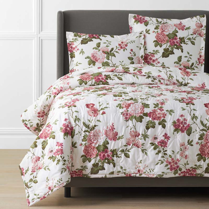Victorian Bloom Premium Smooth Wrinkle-Free Sateen Quilted Coverlet