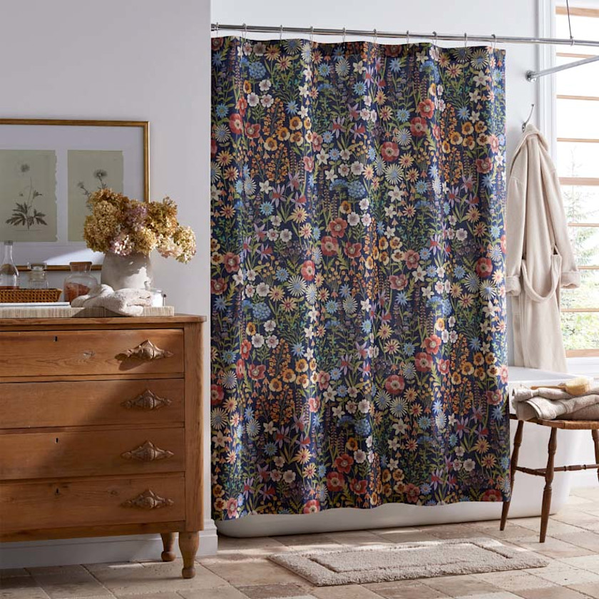 Secret Meadow Classic Cool Cotton Percale Shower Curtain