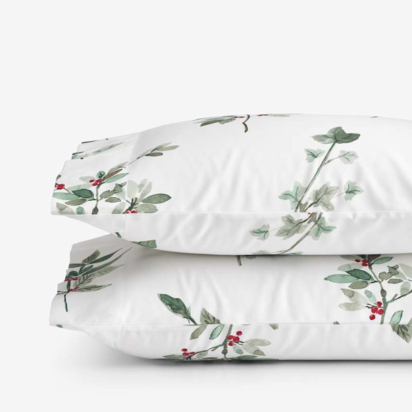 Floral Berry Classic Smooth Sateen Pillowcase Set