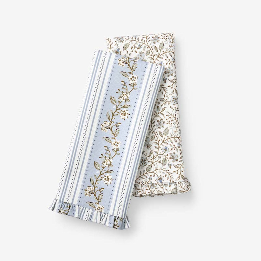Floral Tea Towels, Set of 2 - Floral Stripe,Floral Stripe