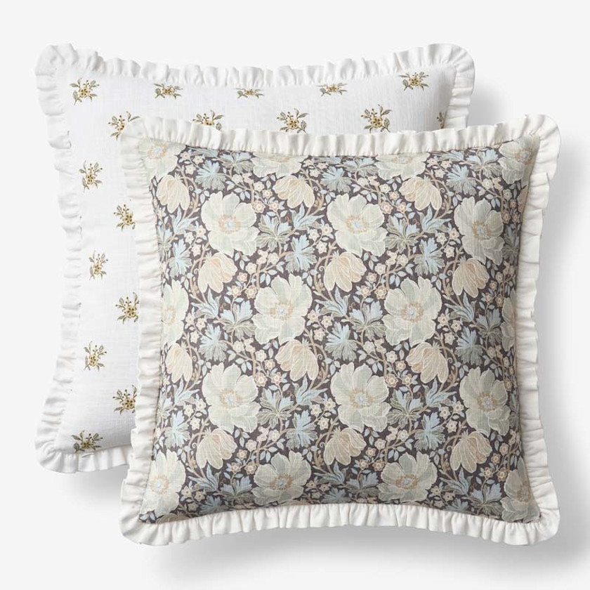 Flower Reversible Decorative Square Pillow Cover