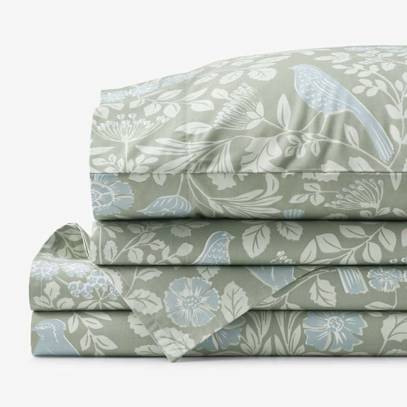 Tira Floral Classic Cool Cotton Percale Bed Sheet Set