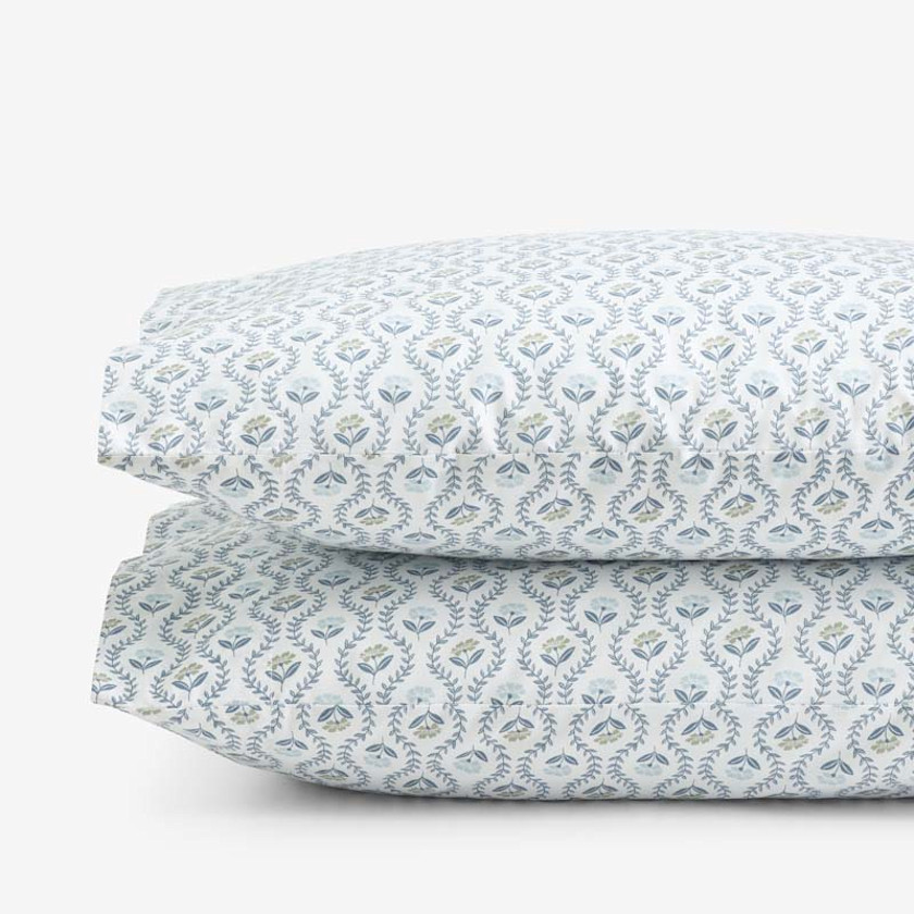Tira Floral Classic Cool Cotton Percale Pillowcase Set