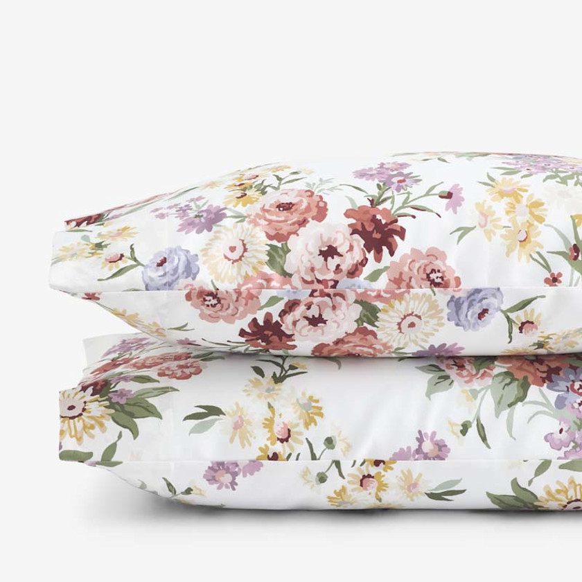 Nature's Bouquet Classic Smooth Sateen Pillowcase Set