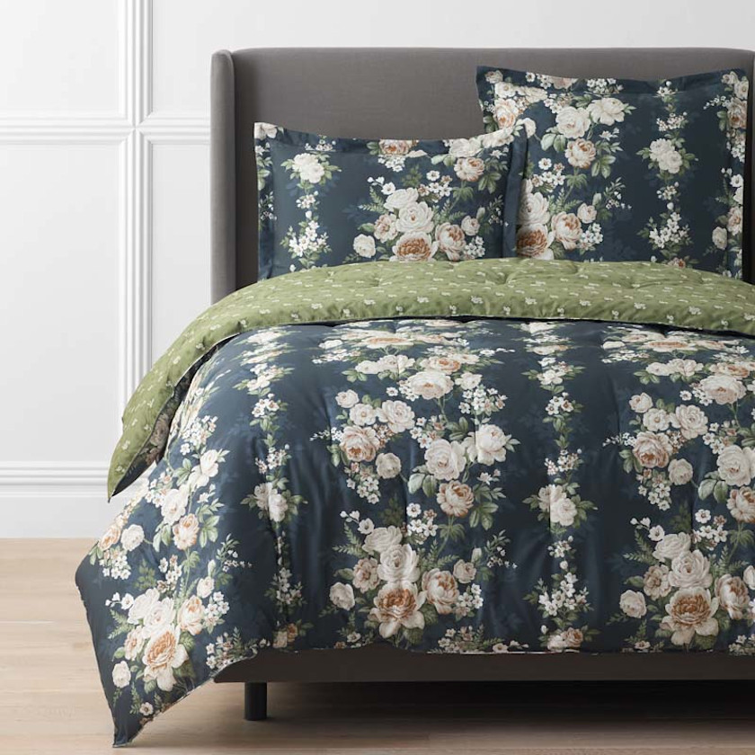 Blooming Melody Reversible Premium Smooth Wrinkle-Free Sateen Comforter