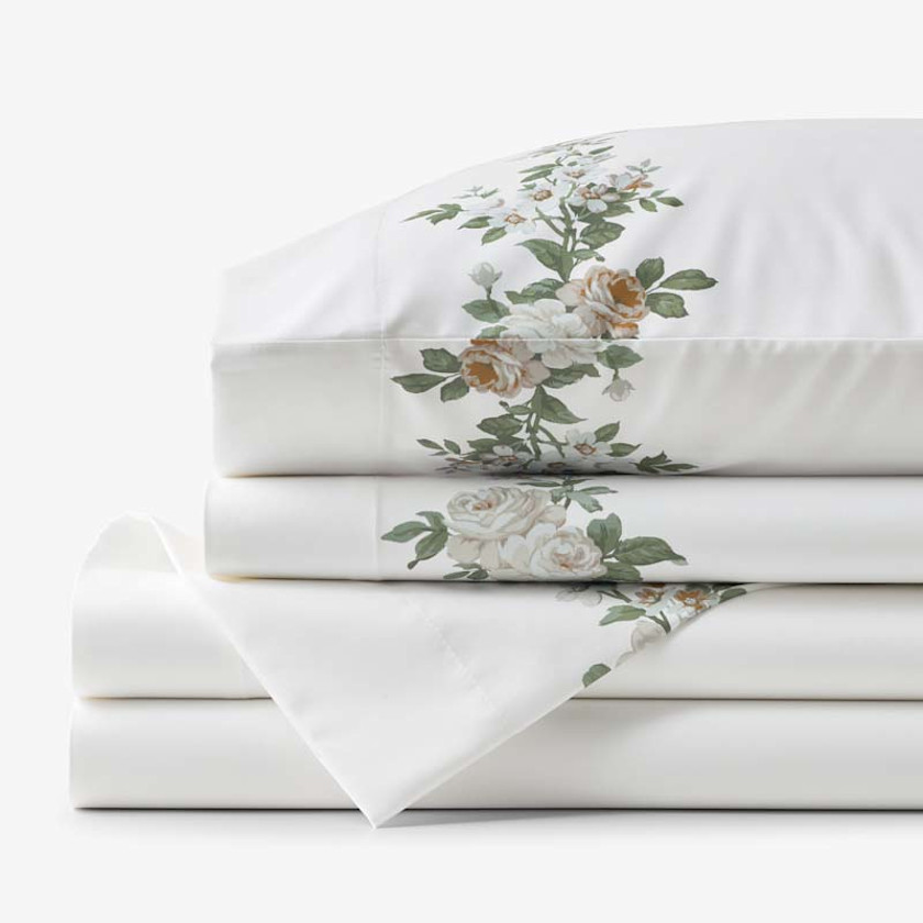 Blooming Melody Border Premium Smooth Wrinkle-Free Sateen Bed Sheet Set