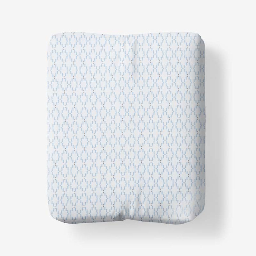 Feliciana Geo Garment Washed Cotton Percale Fitted Bed Sheet