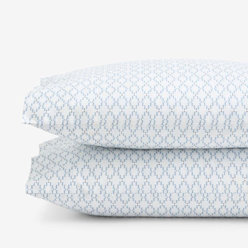 Feliciana Geo Garment Washed Cotton Percale Pillowcase Set