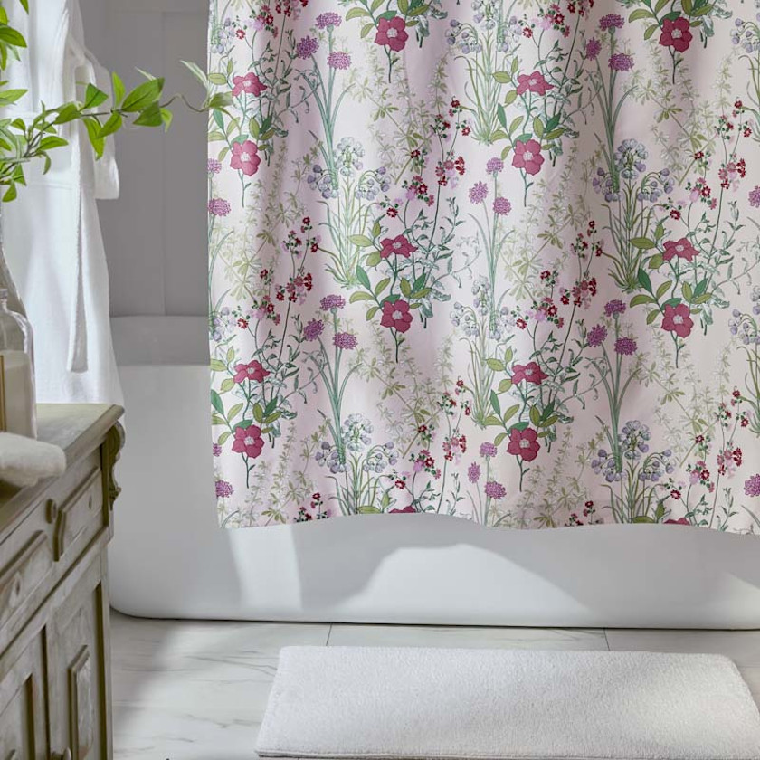 Bloom Meadow Classic Smooth Sateen Shower Curtain - Blush,Blush