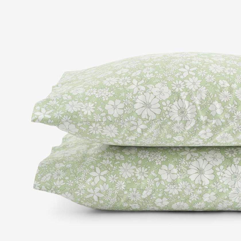Misty Meadow Floral Classic Smooth Sateen Pillowcase Set