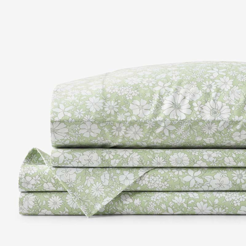Misty Meadow Floral Classic Smooth Sateen Bed Sheet Set