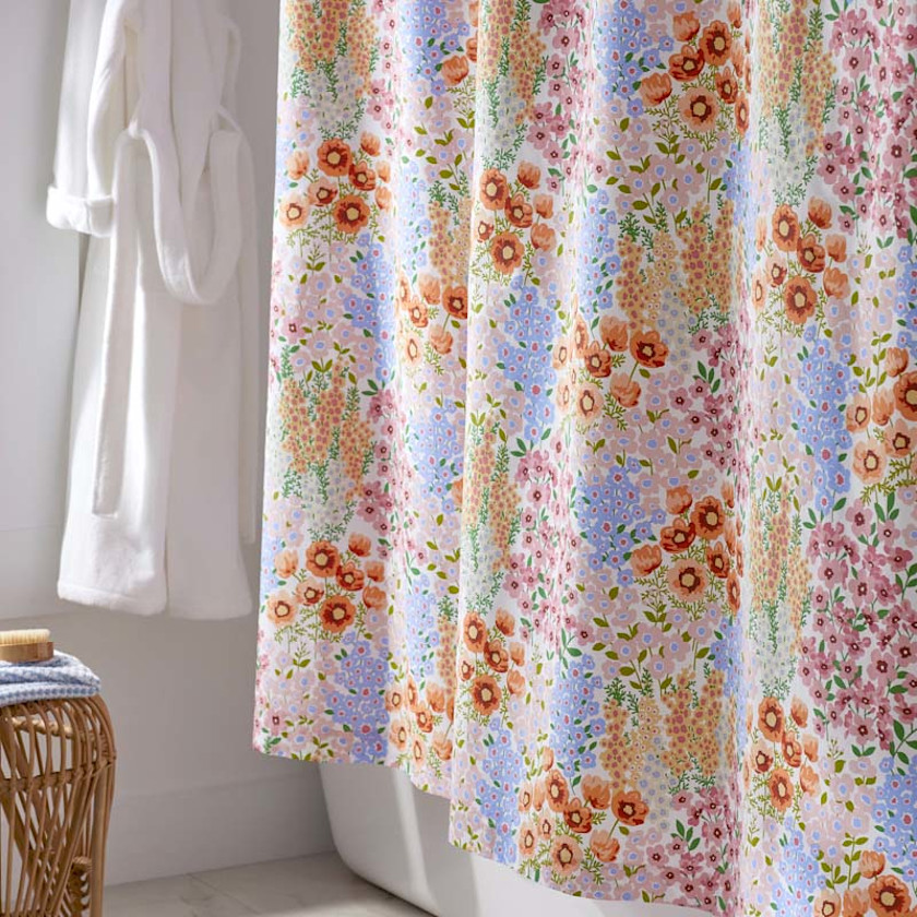 Garden Jubilee Classic Cool Cotton Percale Shower Curtain - Multi,Multi
