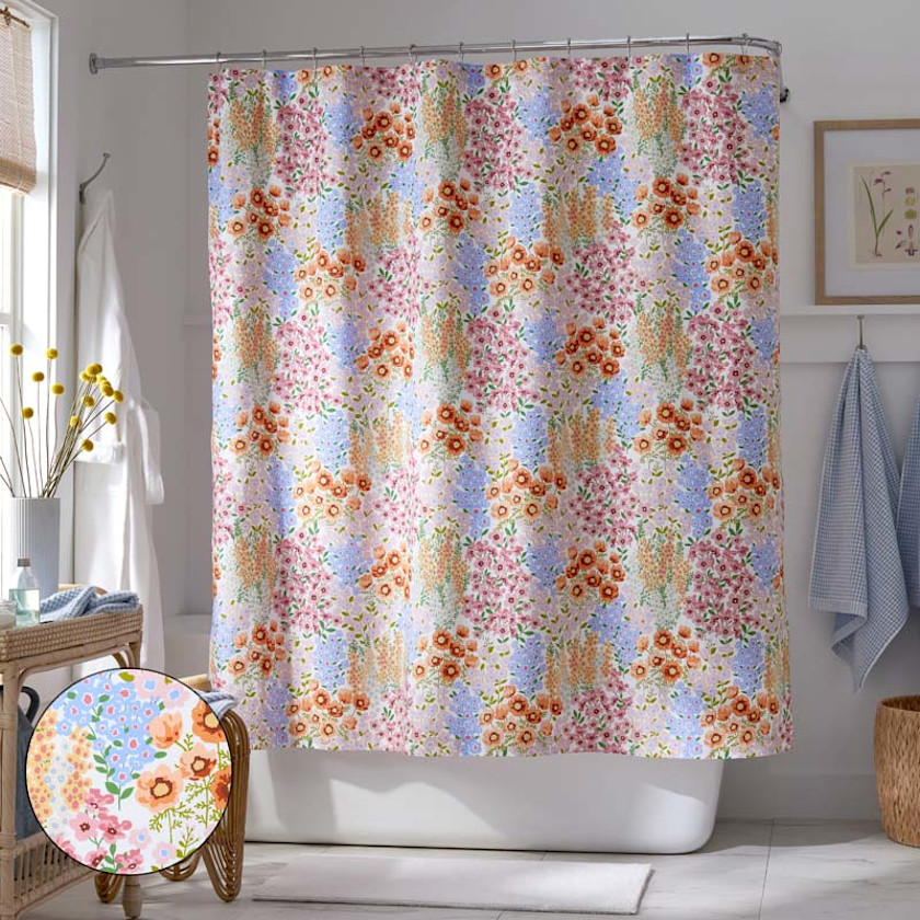 Garden Jubilee Classic Cool Cotton Percale Shower Curtain