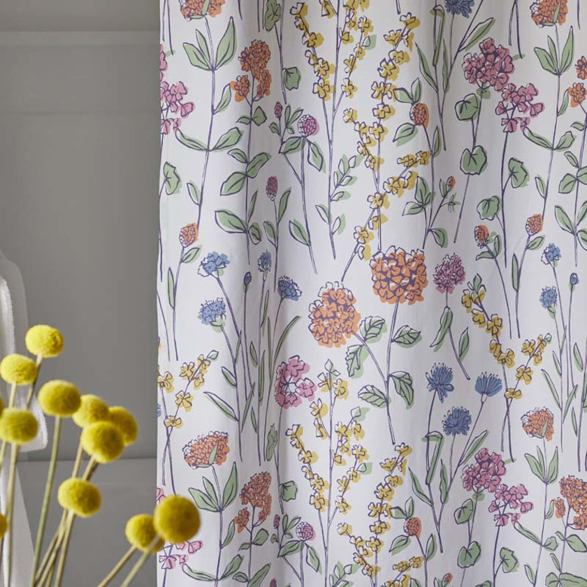 Garden Mirage Classic Cool Cotton Percale Shower Curtain - White Multi,White Multi