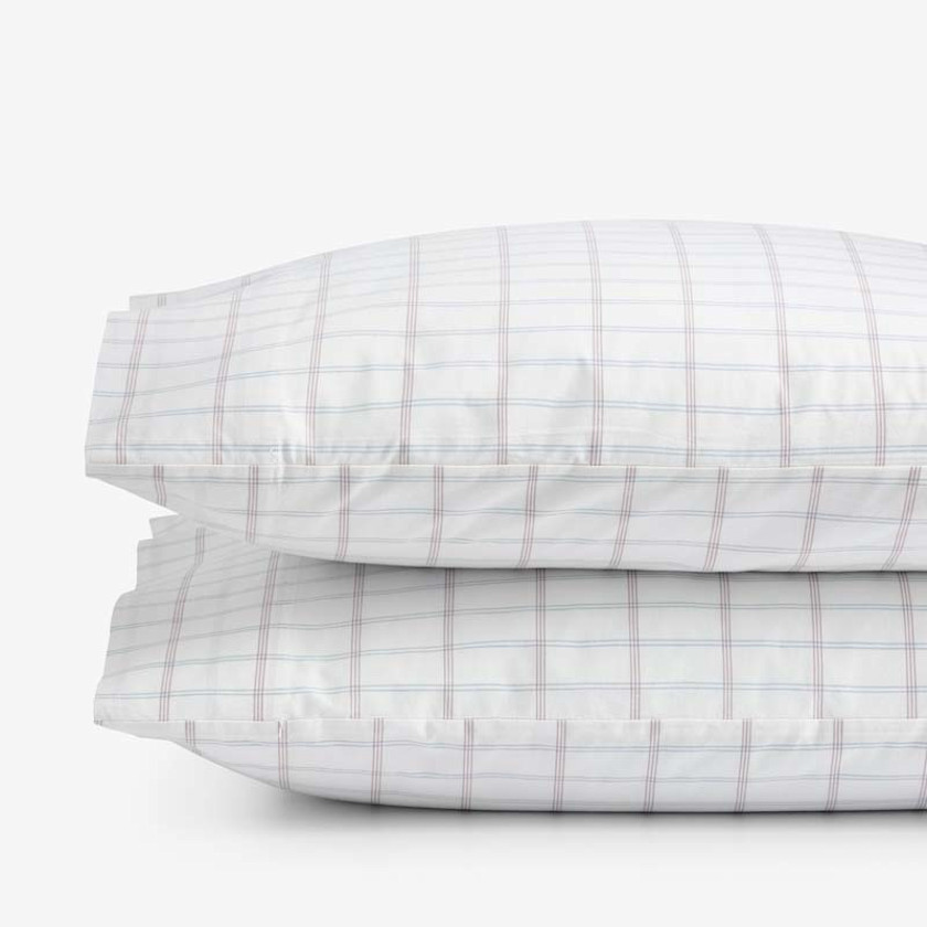 Yarn-Dyed Plaid Garment Washed Cotton Percale Pillowcase Set