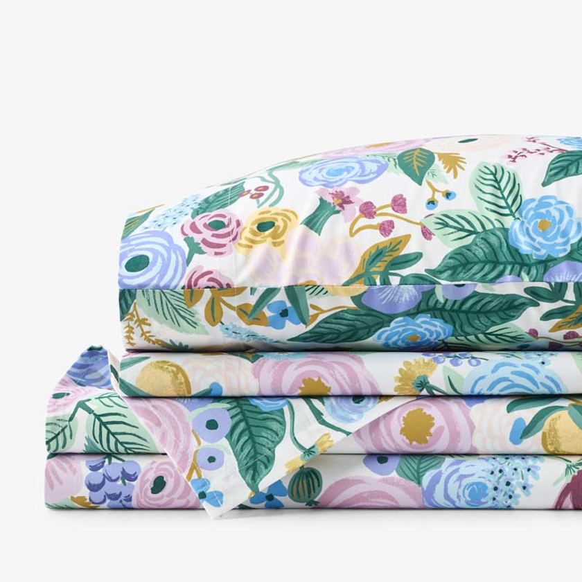 Garden Party Classic Cool Cotton Percale Bed Sheet Set