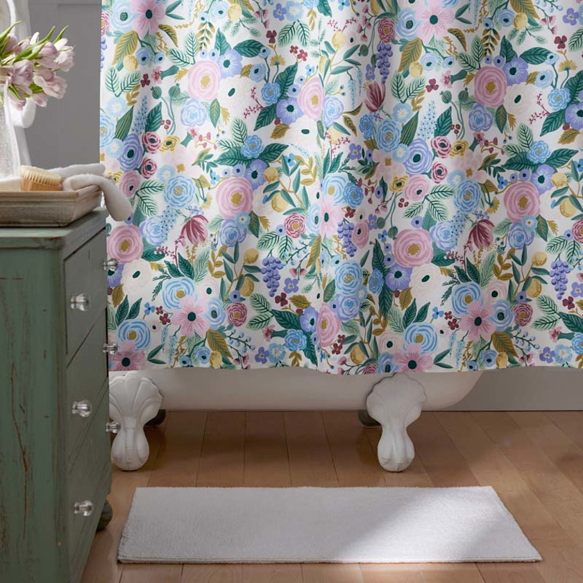 Garden Party Classic Cool Cotton Percale Shower Curtain,Lilac