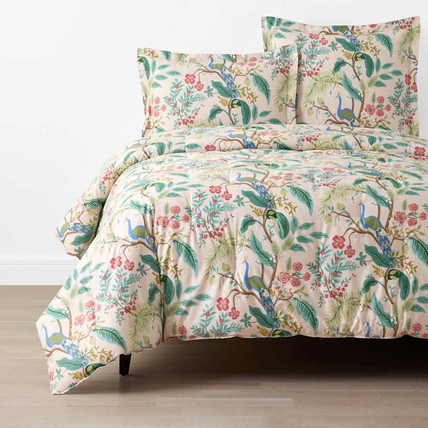Peacock Classic Smooth Sateen Comforter,Blush