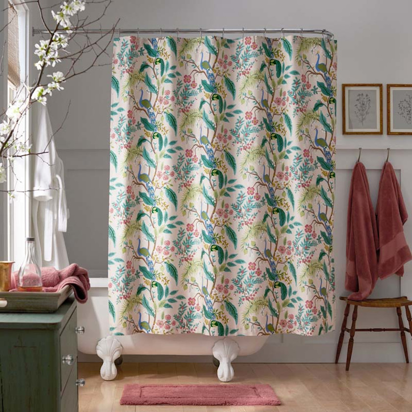 Peacock Classic Smooth Sateen Shower Curtain