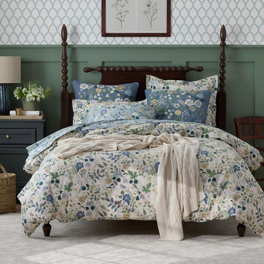 Strawberry Fields Classic Cool Cotton Percale Fitted Bed Sheet,Beige