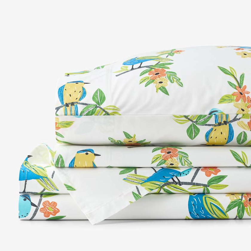 Summer Prints Classic Cool Cotton Percale Bed Sheet Set