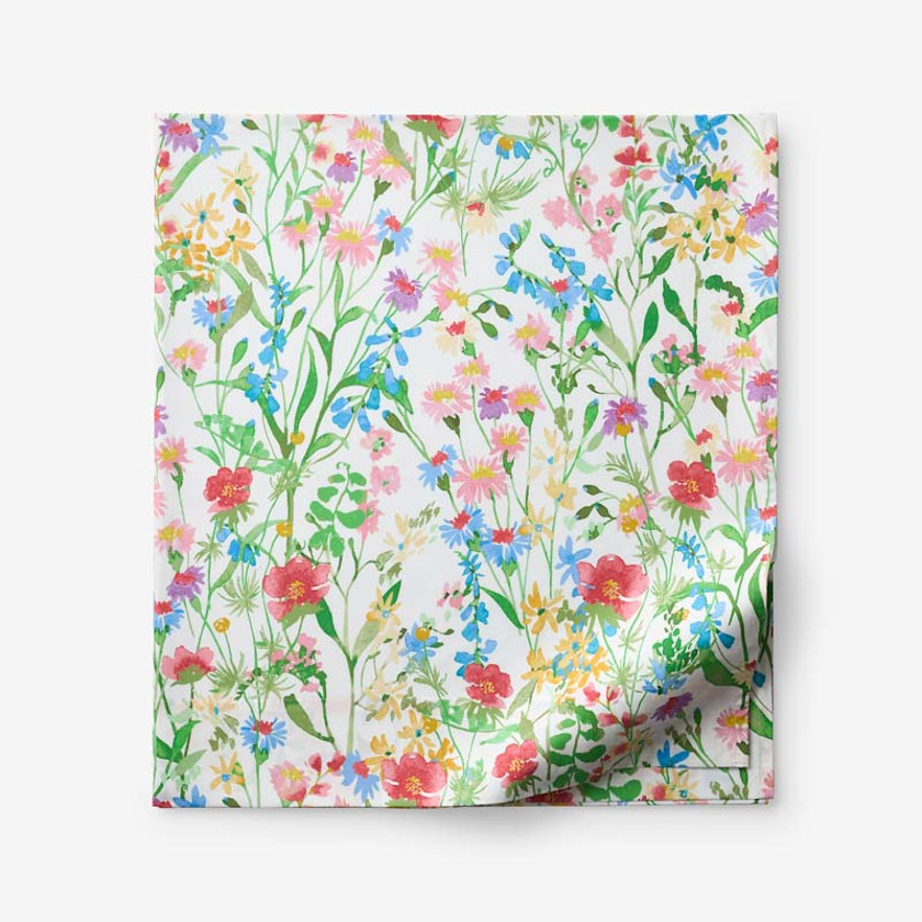 Garden Symphony Classic Cool Cotton Percale Flat Bed Sheet