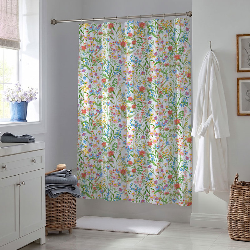 Garden Symphony Classic Cool Cotton Percale Shower Curtain - Multi,Multi