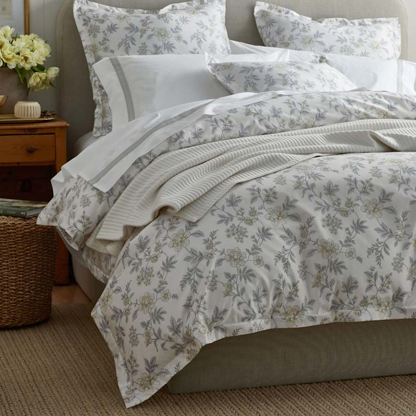 Whispering Garden Premium Smooth Wrinkle-Free Sateen Bed Sheet Set - Gray Multi, Twin,Gray Multi