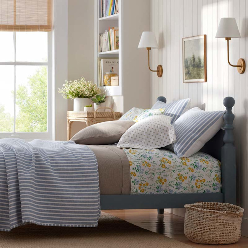 Isadora Classic Cool Cotton Percale Bed Sheet Set,Floral