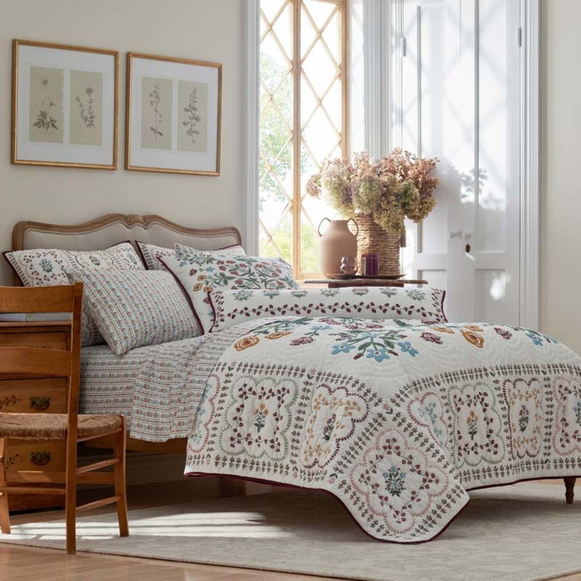 Lottie Quilted Sham - Ivory, Standard,Ivory