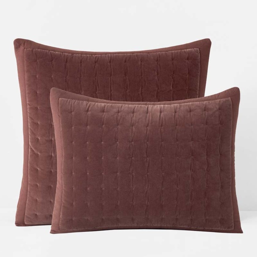 Tufted Stitch Velvet Quilted Sham