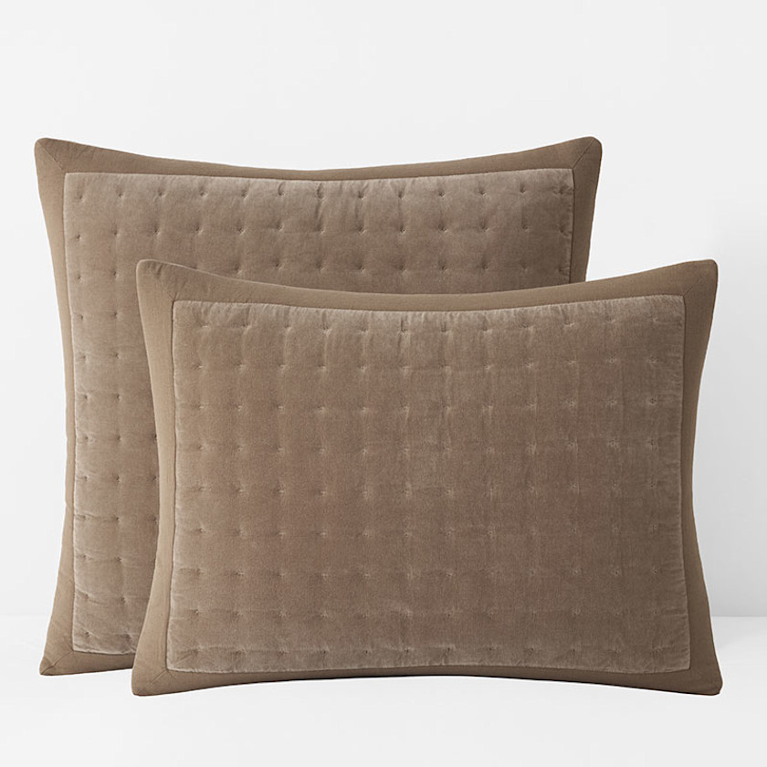 Tufted Stitch Velvet Quilted Sham