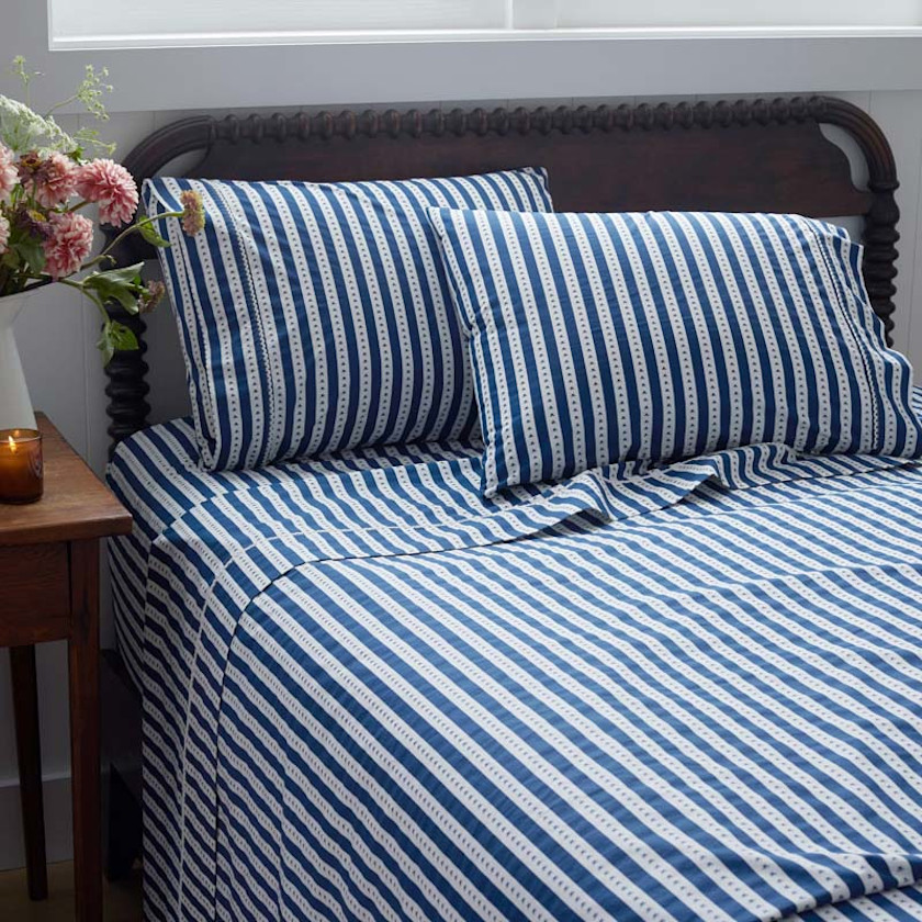 Mini-Prints Garment Washed Cotton Percale Bed Sheet Set - Milos, Twin,Milos