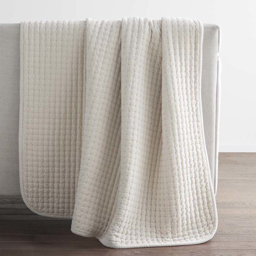 Tufted Stitch Velvet Throw