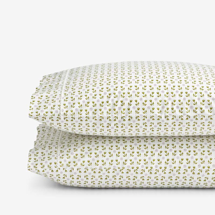 Mini-Prints Garment Washed Cotton Percale Pillowcase Set